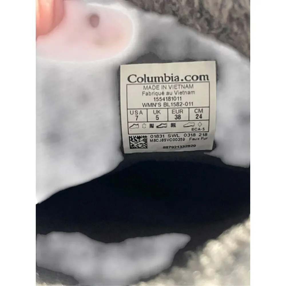 Columbia Womens Black Gray Ice Maiden Waterproof Winter Snow Boot Size 7